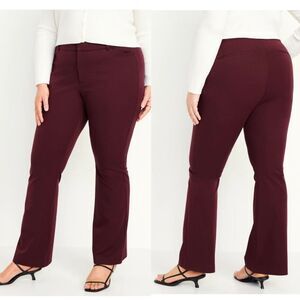 NWT Old Navy | High-Waisted Pixie Flare Pants Burgundy, Womens 22